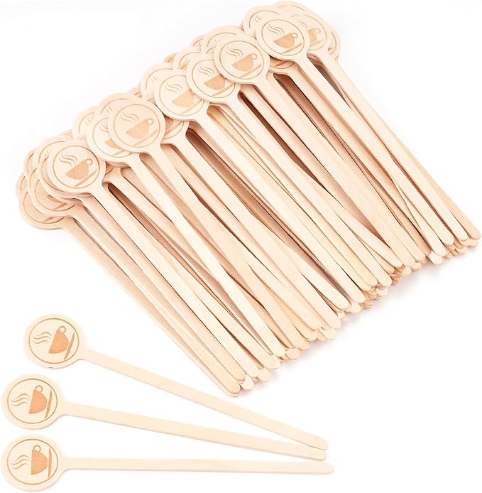 100Pcs Coffee Stirrers-5.9 Inch Natural Wooden Stir Sticks - Image 8
