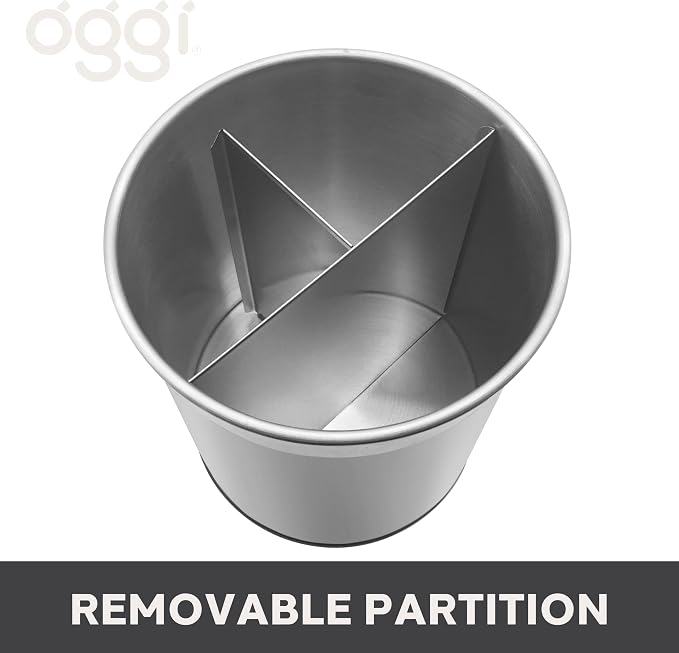 Oggi Jumbo Stainless Steel Rotating Utensil Holder - Image 2