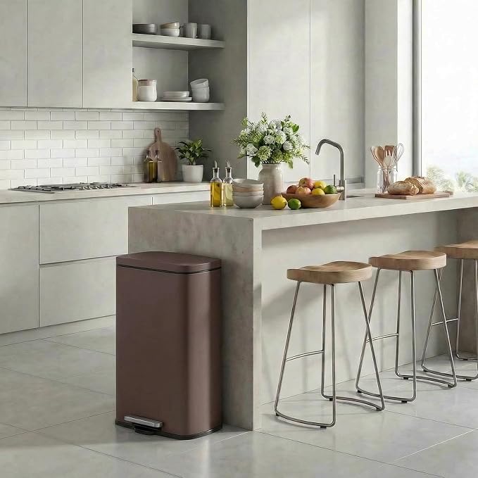 8 Gal Kitchen Trash Can, 30L Recycling or Garbage Bin, Brushed Stainless Steel - Image 7