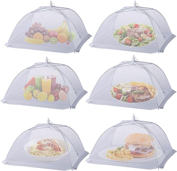 6 Pack Food Covers for Outside Mesh, Food Nets for Outdoors Large Food Covers by TEMOGU