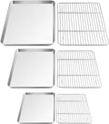 TeamFar Baking Sheet with Rack Set, 16/12.5/9 Inch Stainless Steel Cookie by TeamFar