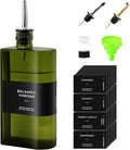 R DRURLCD Green Glass Olive Oil Dispenser, 16.9oz/500ml Curved Cooking Oil and by RDRURLCD