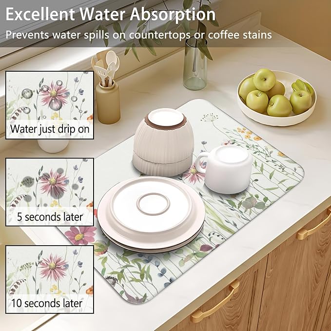 Dish Drying Mat for Kitchen Counter 2 Pack - Image 5