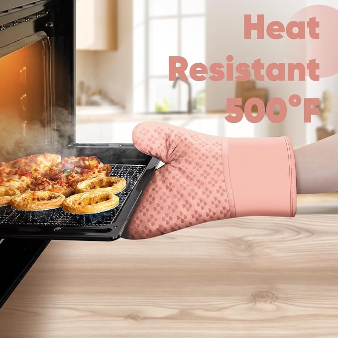 Oven Mitts and Pot Holders 4 Sets, Heat Resistant 500 ℉ Oven Mitt and Pot Holder - Image 6