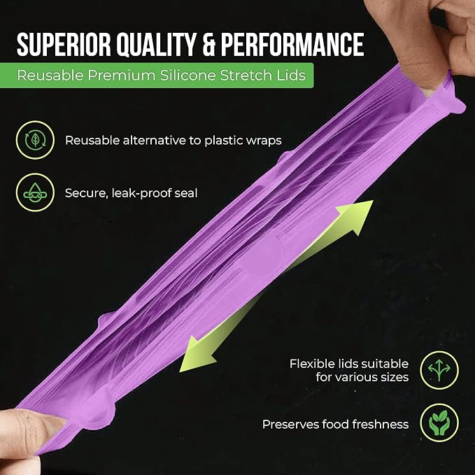 Reusable Silicone Stretch Lids for Food Storage in Fridge - Image 5