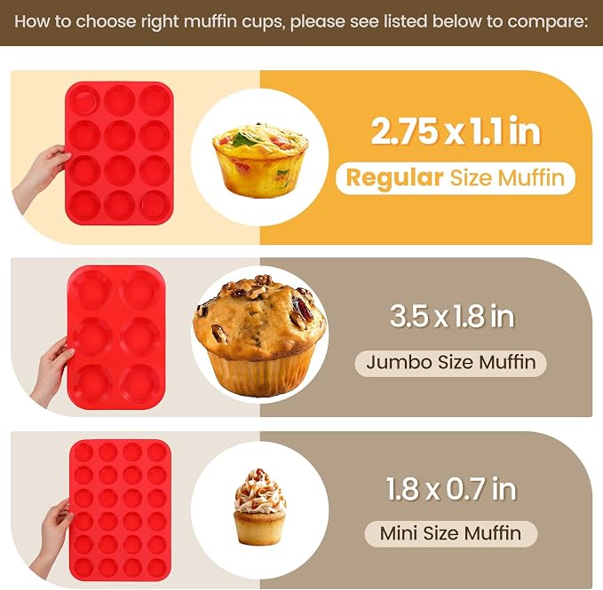 CAKETIME 12 Cups Silicone Muffin Pans - Image 6