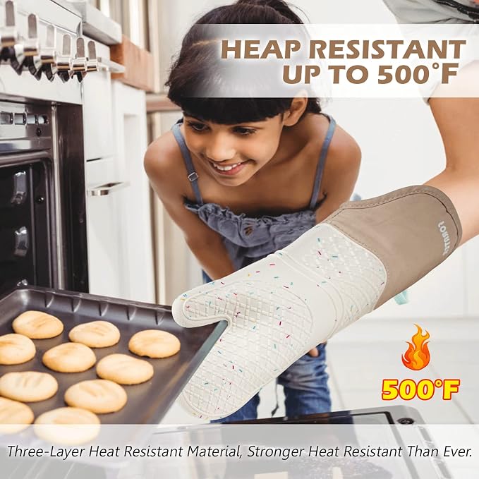 Extra Long Silicone Oven Mitts - Image 7