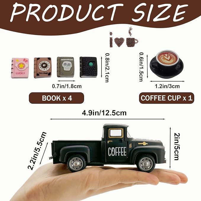 Coffee Bar Decor Vintage Mini Metal Pickup Truck Decor - Image 3