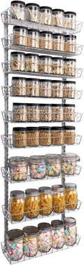 SWOMMOLY Adjustable Wall Mount Spice Rack, 9-Tier Dual-use Organizer by SWOMMOLY