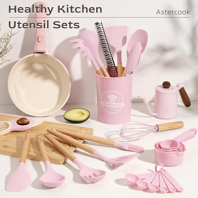 Astercook Kitchen Utensils set, 446°F Heat Resistant Food Grade Utensil Sets - Image 2