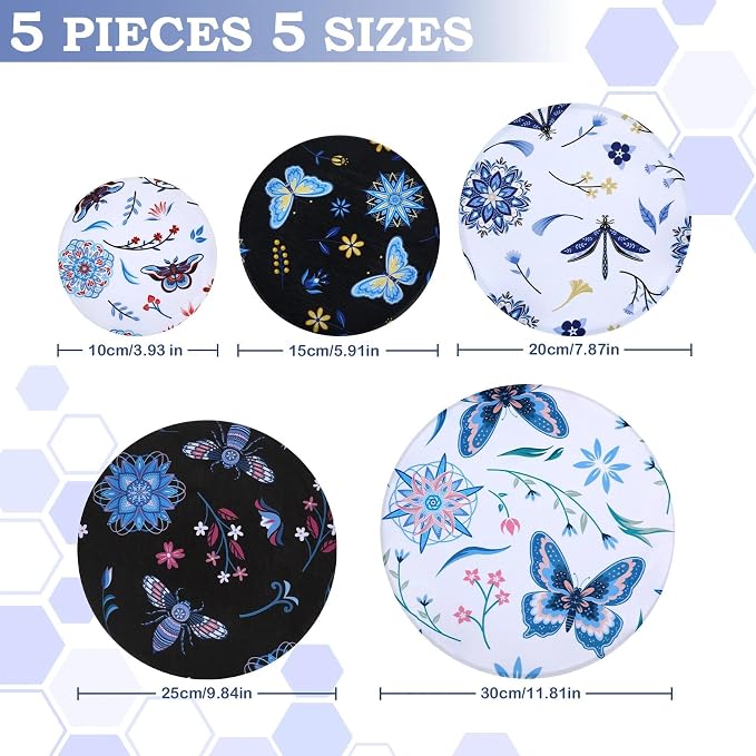 5-Size Reusable Beeswax Bowl Covers - Image 2