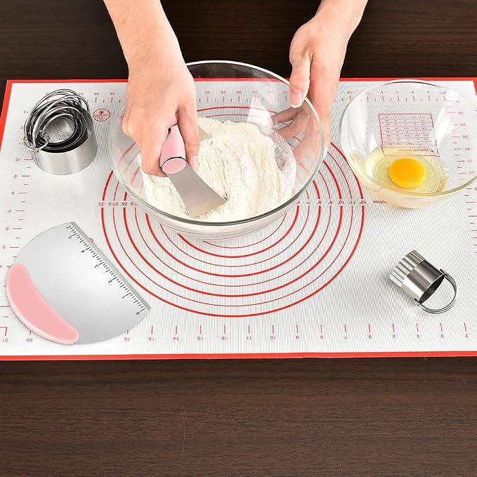 Pastry Cutter, Biscuit Cutter, Dough Scraper, Silicone Baking Mats, Stainless - Image 2
