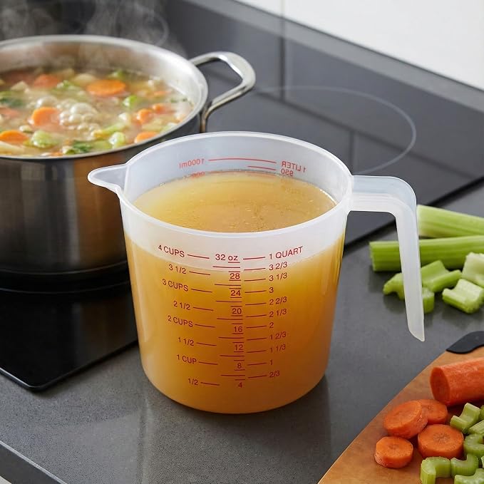 16 Pcs 4 Cup Capacity Plastic Measuring Cup, 32 Oz/1000 ml Clear Graduated - Image 7