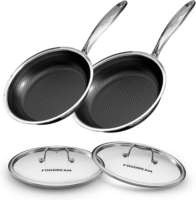 FogDream 10" 11" Stainless Steel Frying Pan by FogDream