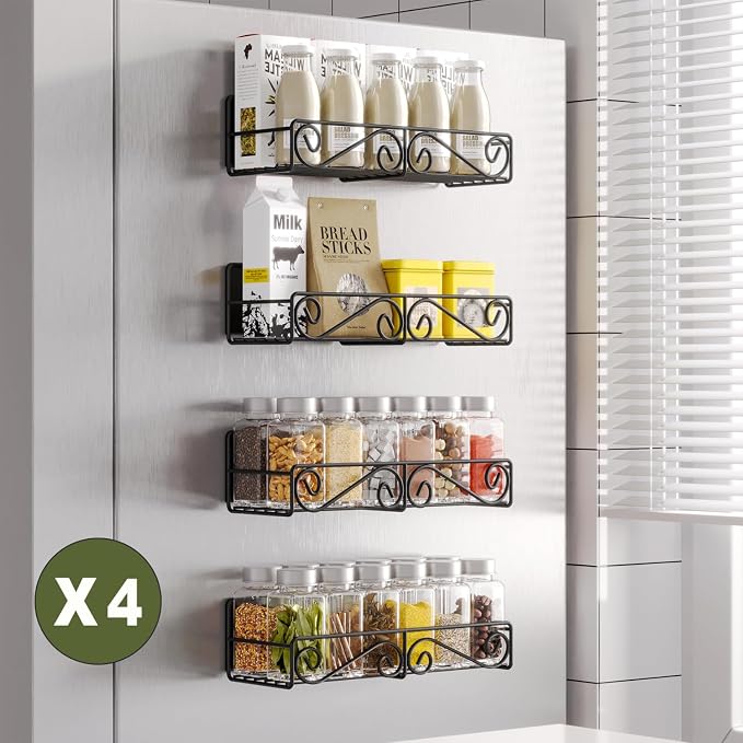 4 Pack Magnetic Spice Rack for Refrigerator - Image 2