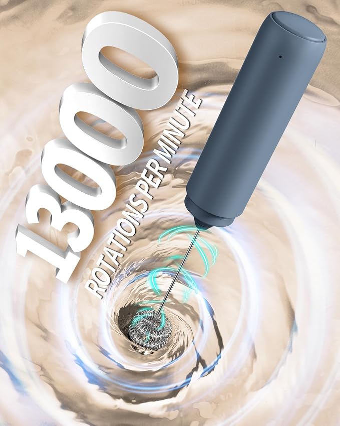CIRCLE JOY Rechargeable Milk Frother Hanheld, Dual Ring Electric Coffee Frother - Image 3