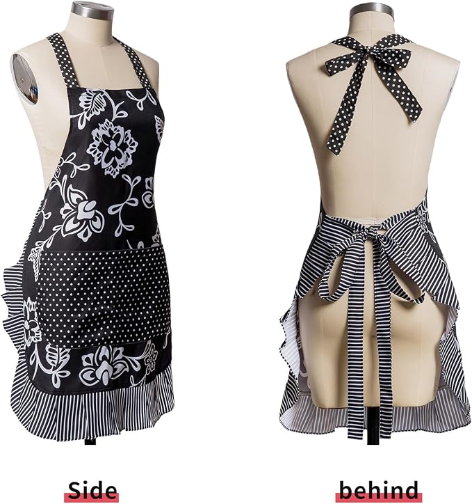 Vintage Floral Apron for Women - Image 2