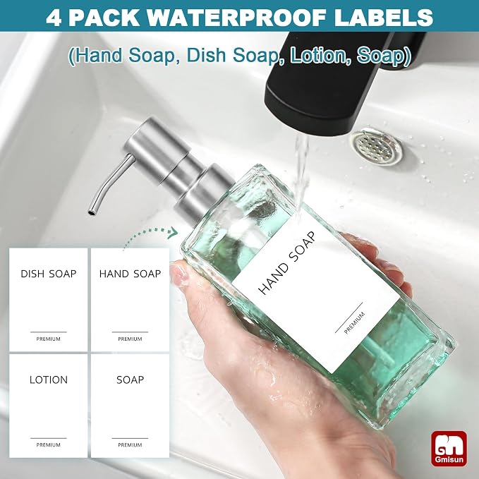 GMISUN Glass Soap Dispenser - Image 4