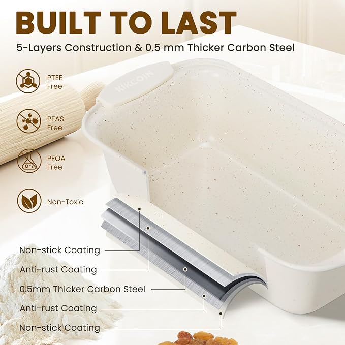 Kikcoin 22 PCS Nonstick Baking Pans Set, Stackable Bakeware Sets - Image 3