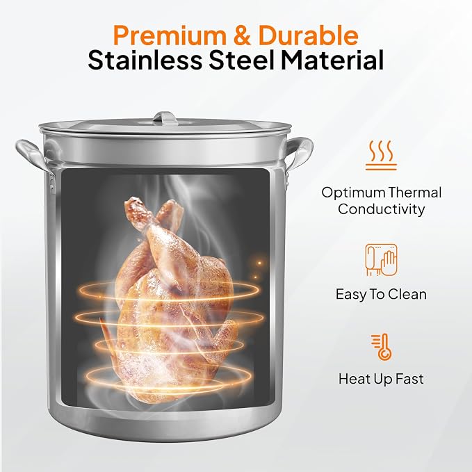 Bonnlo 62QT Stainless Steel Stock Pot - Image 2