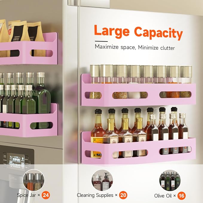Sevenblue 4 Pack Strong Magnetic Spice Rack - Image 4