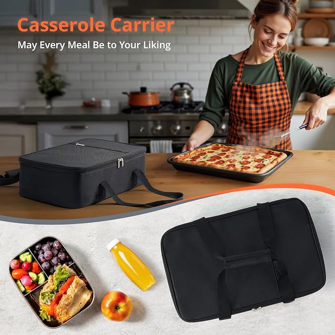 Insulated Casserole Carrier for Hot or Cold Food, Pie Carrier Bag Lunch Bag - Image 5