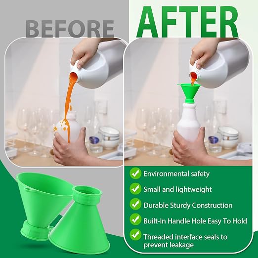 Threaded Funnel Easy Fill Funnel, Twist On Empty Spray Bottle Refill Adapter Fit - Image 5