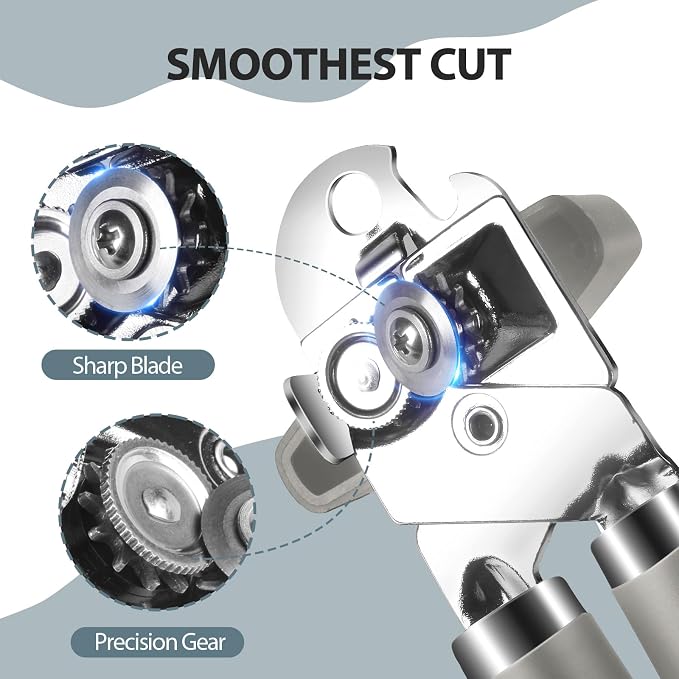 Safring Can Opener Manual, Heavy Duty Handheld Strong Can Opener - Image 3