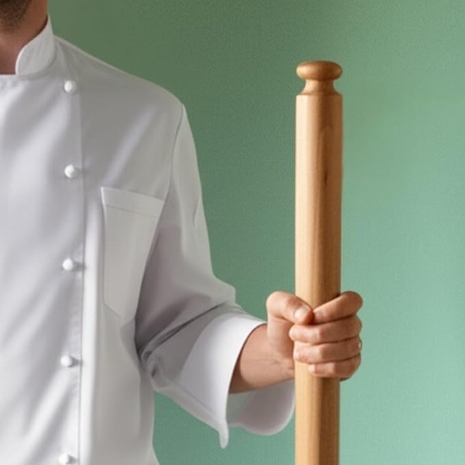 Mattarello Pasta Rolling Pin – Handmade Italian Tool by Unknown
