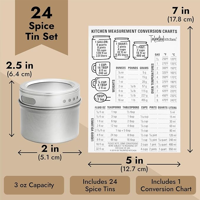 Talented Kitchen Magnetic Spice Jars - 3 oz - Image 5