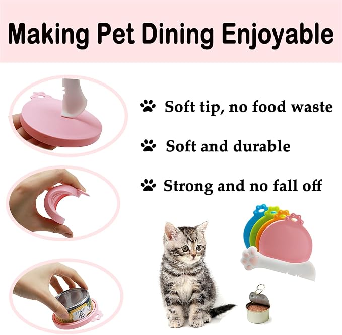 Food Can Spoon & Lids, One Multi-Functional Opener Spatula, Cute Paw Shape Spoon - Image 3
