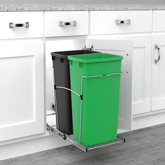 Rev-A-Shelf RV-18KD-1918C-S Double Pullout Trash Can - Image 6