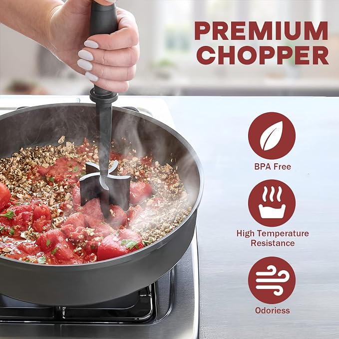 2 Pcs Meat Chopper, Upgrade Hamburger Smasher, Premium Heat Resistant Meat - Image 5