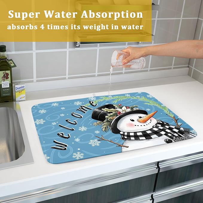 Christmas Snowman Dish Drying Mat - Image 7