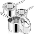 LIANYU Stainless Steel Saucepan Set by LIANYU