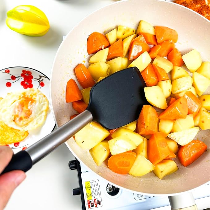 KLAQQED 3Pcs Silicone Spatula Set Heat Resistant Spatulas - Image 6