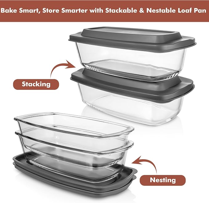 Razab LARGE 7.6 Cups/1800 ML/1.9 Qt Glass Loaf Pan - Image 4