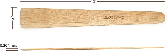13 in Handmade Kitchen Cooking Utensil, Thin Dark Wood Saute Spatula, turning - Image 3