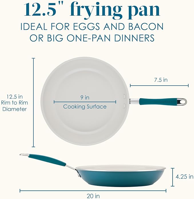 Rachael Ray Cucina Ceramic Nonstick Frying Pan/Skillet, 12.5 Inch Non Stick - Image 2