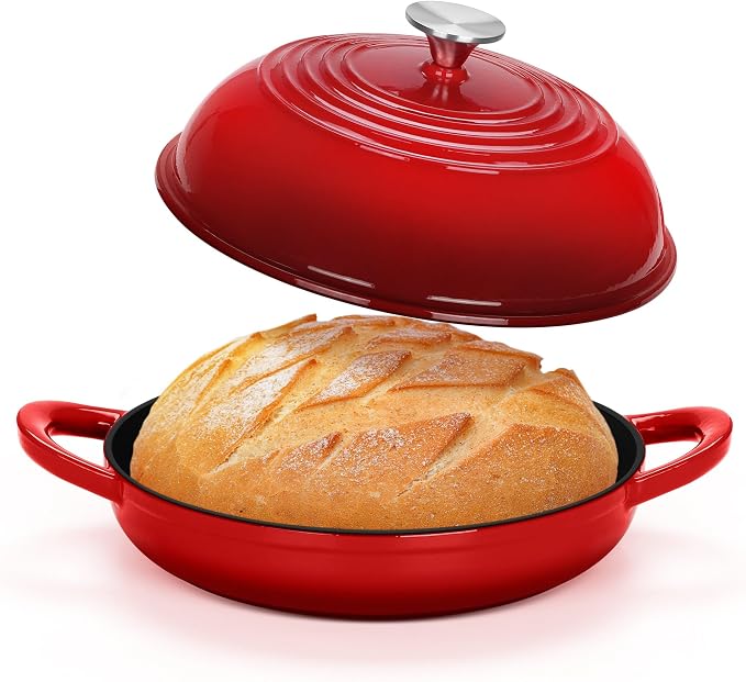 TeamFar Cast Iron Bread Dutch Oven, 6 Qt Enameled Dutch Oven Pot by TeamFar