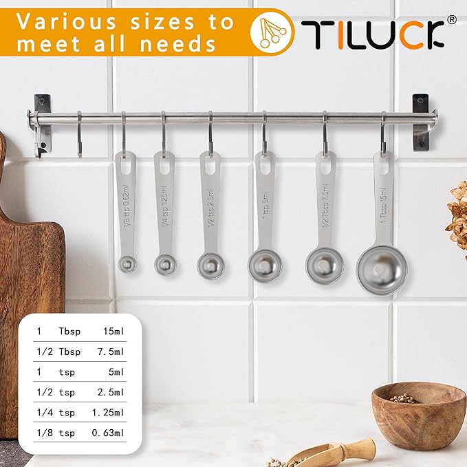 TILUCK Stainless Steel Measuring Spoons Set, Coffee Scoop Spoon, Kitchen Gadgets - Image 2