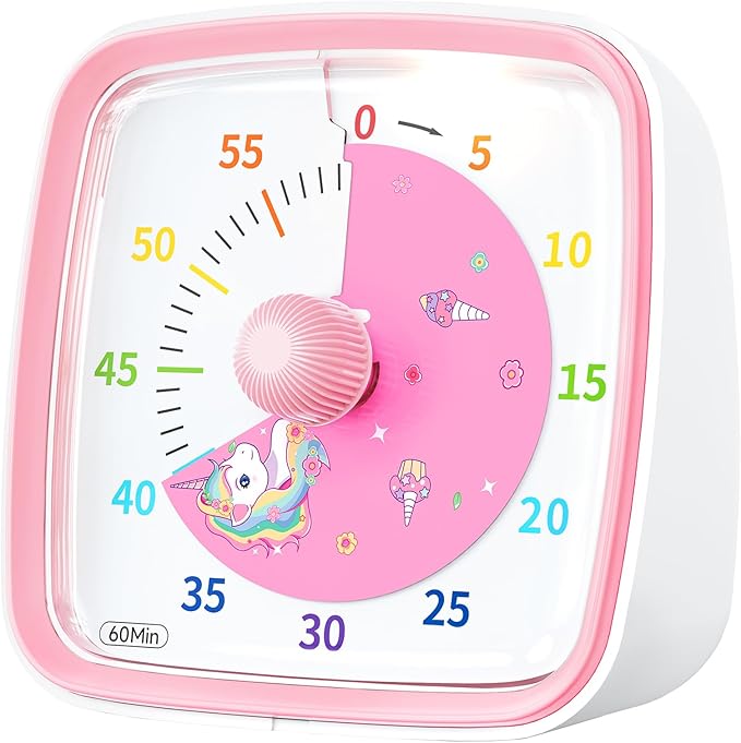 Yunbaoit Visual Timer with Night Light, 60-Minute Unicorn Countdown Timer by Yunbaoit