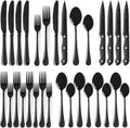 Astercook 24-Piece Black Silverware Set by Astercook