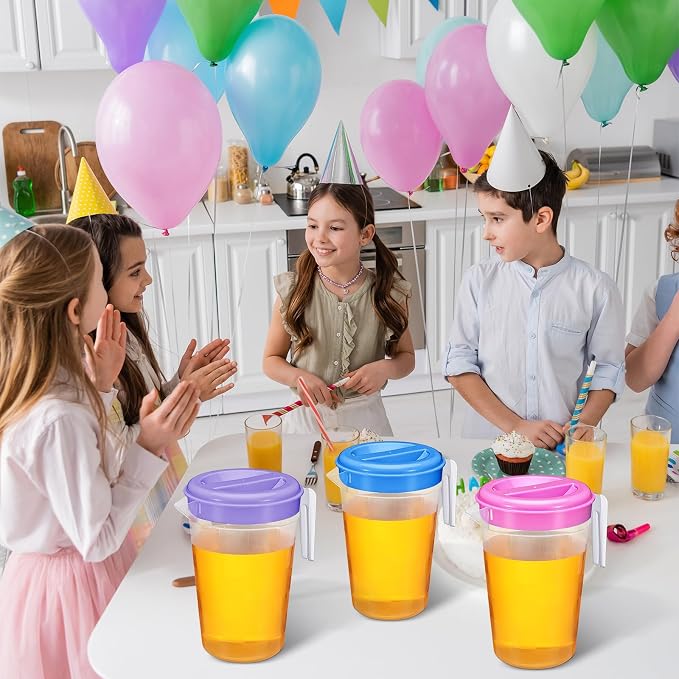 Honeydak 6 Pcs 70 Oz Round Clear Plastic Pitcher - Image 6