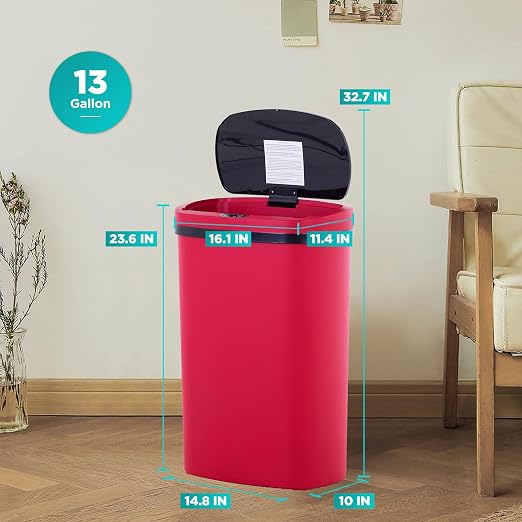 BestOffice | 13 Gallon Plastic Trash Can - Image 7