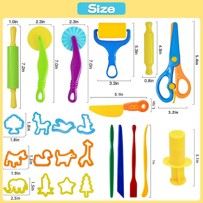 LCY WEDSHI Dough Tool Set, Dough Accessories Includes Animal Molds, Cutters - Image 4