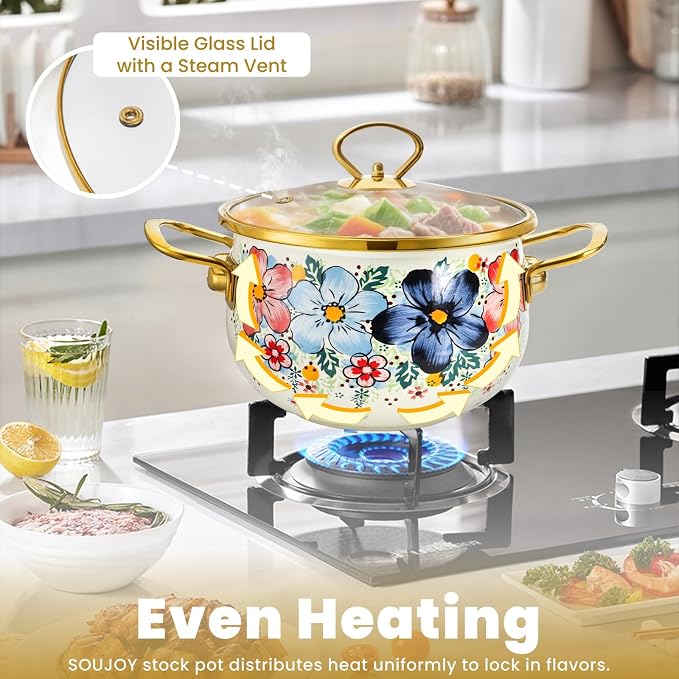 SOUJOY 3 Quart Enamel Cooking Pot - Image 7