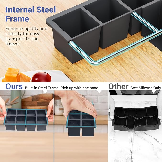 Large Ice Cube Trays for Whiskey: GGOW Big Silicone Ice Cube Trays 2Inch - Image 5