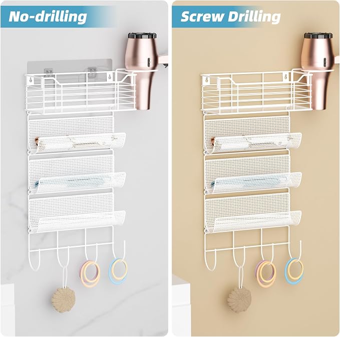 VITVITI Metal Hair Tool Organizer Wall Mount, Hair Dryer Holder - Image 4