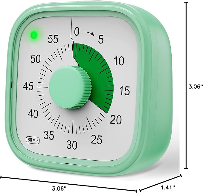 Visual Timer, Pomodoro Timers for Kids Adults, 60-Minute Countdown Desk Timer - Image 8